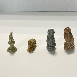 Vintage Red Rose Tea Wade Owl Roster Wolf Lion Porcelain Figurines Whimsies. EUC